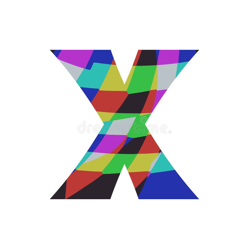 Watercolor X letter stock illustration. Illustration of creative