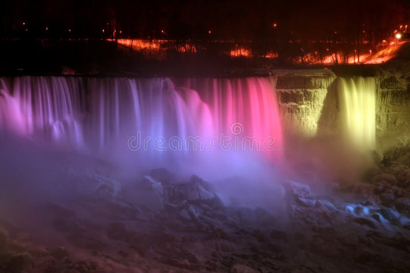 Rainbow Light Niagara Falls Stock Photo Image of nature, american