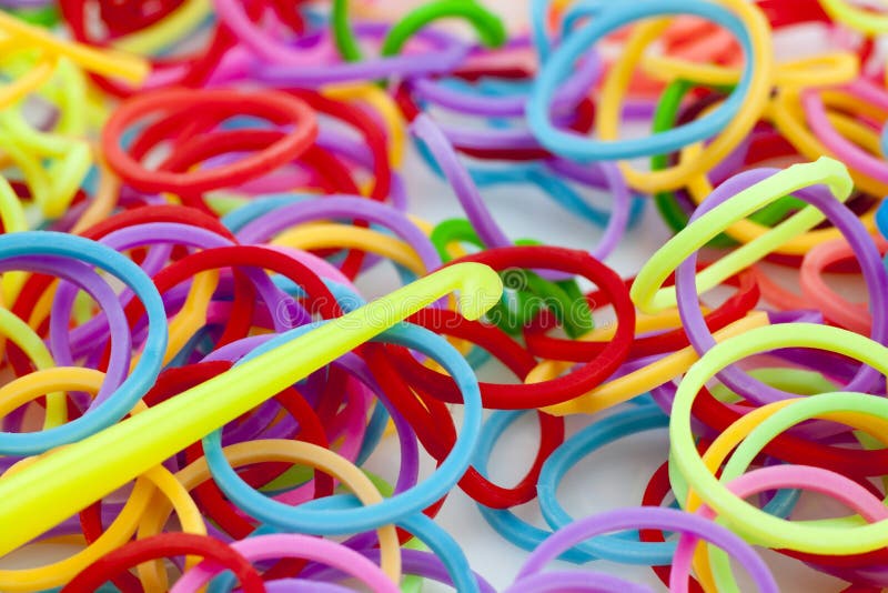 Colorful Rainbow Loom Bracelet Rubber Bands Fashion Stock Photo - Download  Image Now - iStock