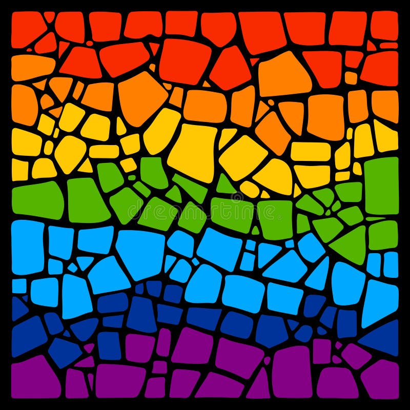 Colorful Mosaic Background Rainbow Color Ceramic Tile Texture Vector