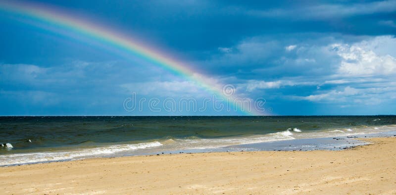 Rainbow over the Baltic Sea after the rain royalty free stock images Rainbow over the Baltic Sea after the rain royalty free stock images
