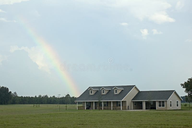 Rainbow Over House