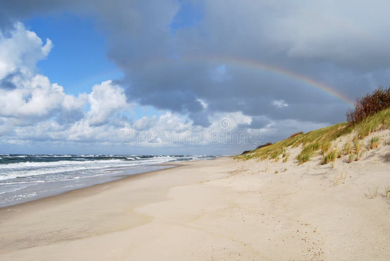 Rainbow over the Baltic Sea stock images Rainbow over the Baltic Sea stock images