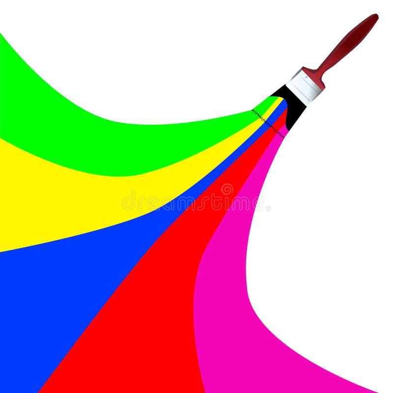 Download Rainbow paint brush vector stock vector. Illustration of ...