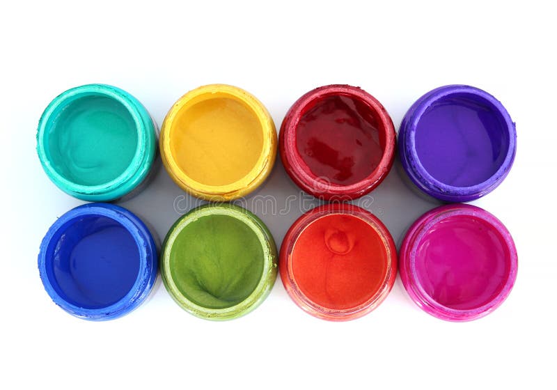 Rainbow paint pots