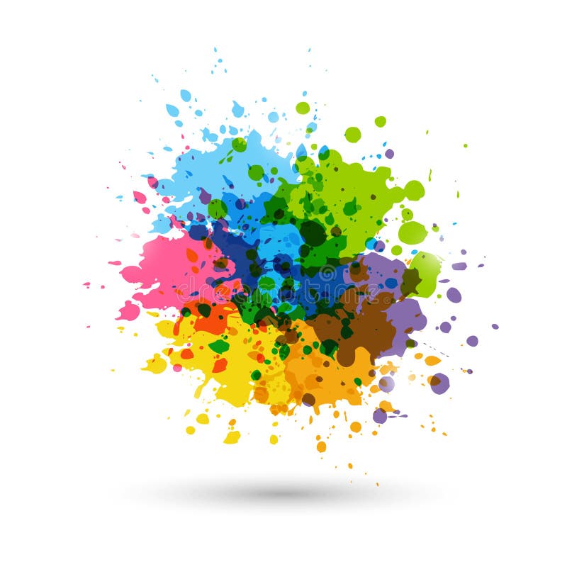 Rainbow paint splashes royalty free illustration