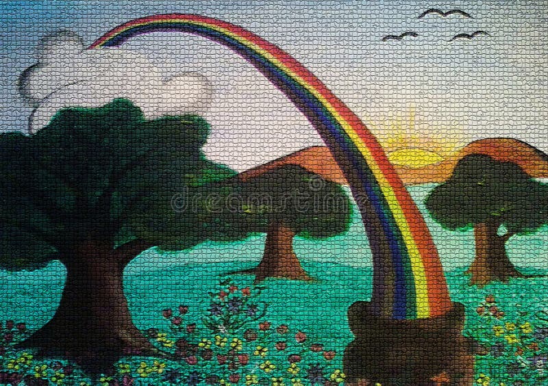 Rainbow painting on canvas created background design royalty free stock image Rainbow painting on canvas created background design royalty free stock image