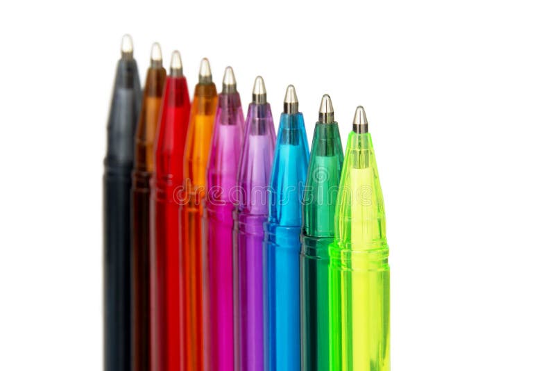Rainbow of Pens stock images