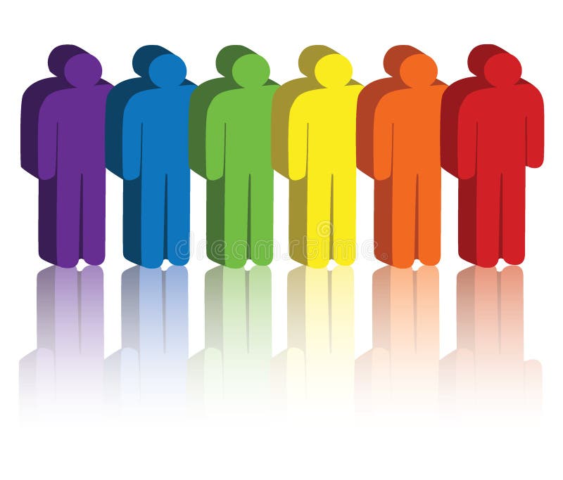 Rainbow people icons stock vector. Illustration of partner 4298870