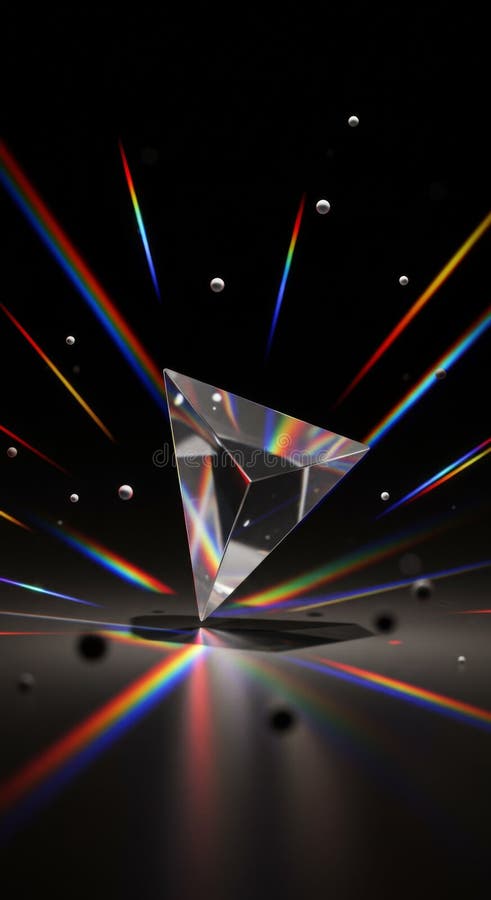 Rainbow Prism Light Refraktion Abstract 3D Render stock abbildung