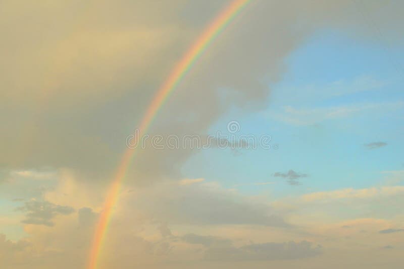 Rainbow after the rain. Sky after the rain royalty free stock photo