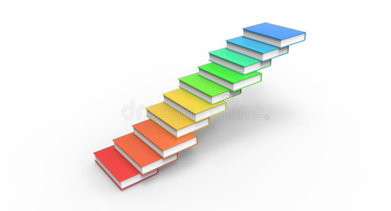 Creative growth concept rainbow stairs on white Vector Image