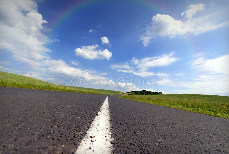 Rainbow road stock image. Image of highway, destination 22136039