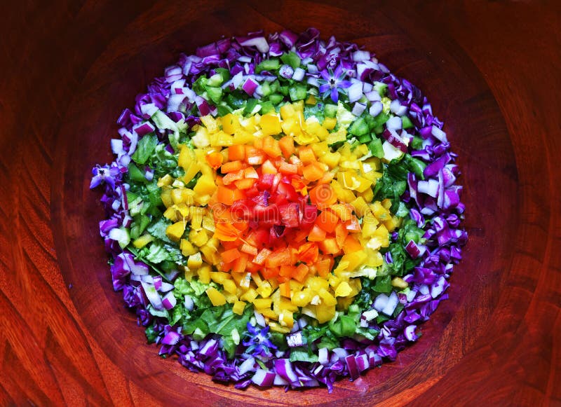 Rainbow salad with all the colors