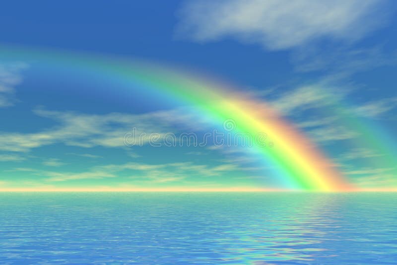 Rainbow in the sea