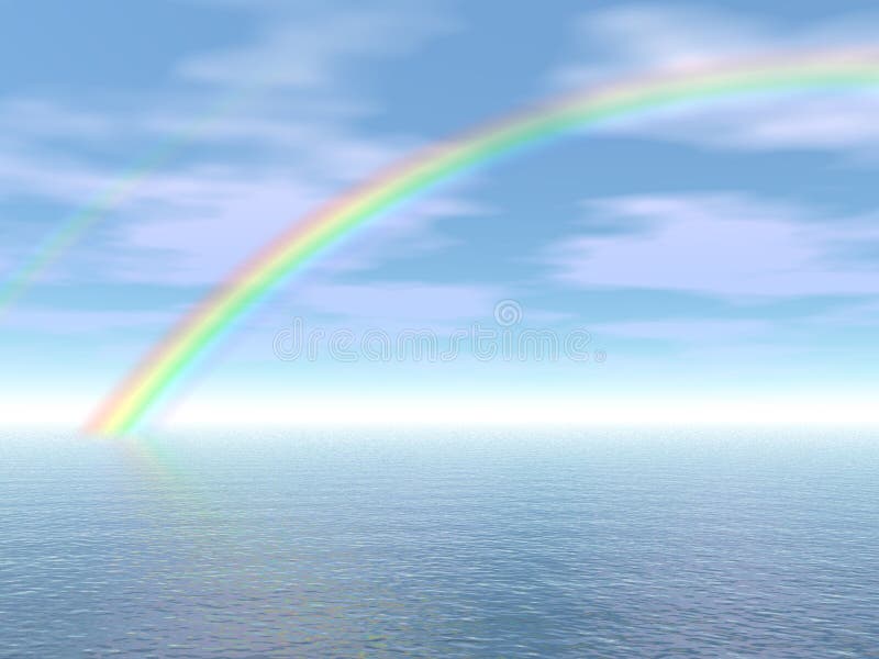 Rainbow in the sea