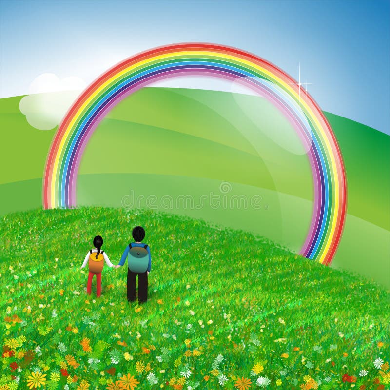 Download Rainbow sky illustration stock illustration. Illustration ...