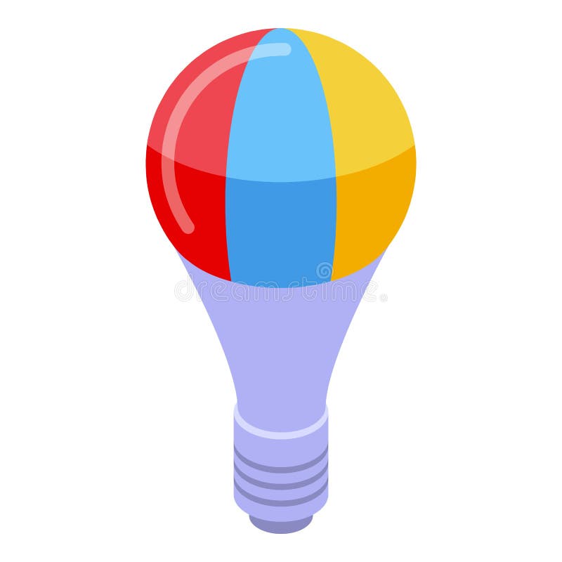 Rainbow smart bulb icon isometric vector. Creative lightbulb stock illustration