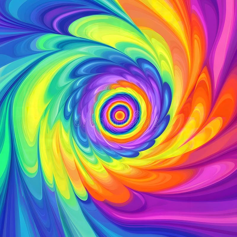 Rainbow Swirl: A Vibrant Abstract Vortex of Color vector illustration