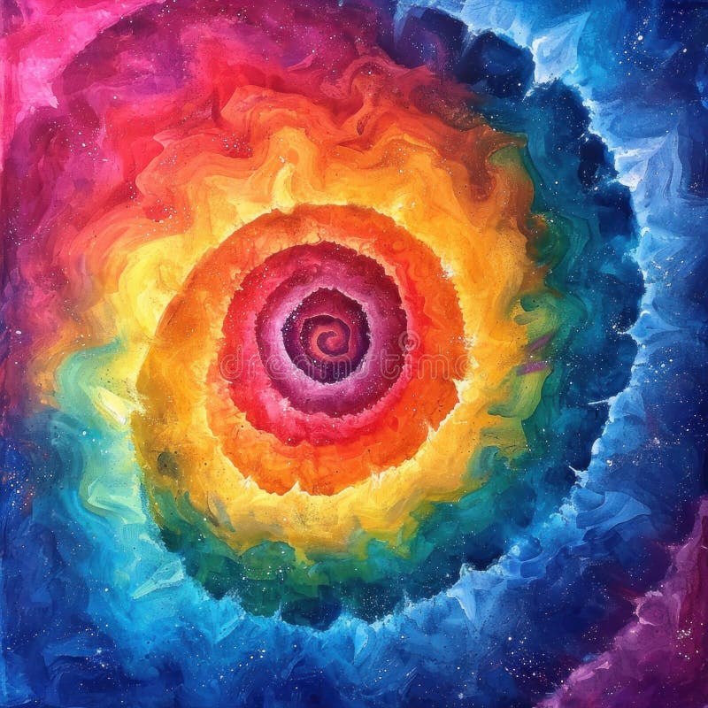 Abstract festive colorful background, Bright round Tie Dye pattern illustration. royalty free stock image