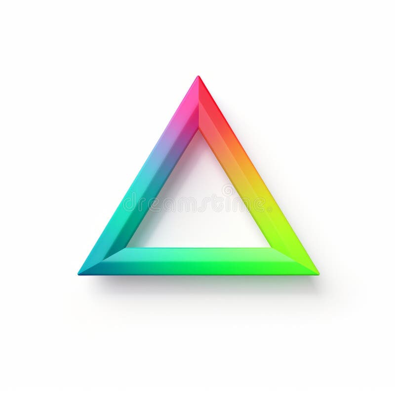 Rainbow Triangle Sign - 3d Vector Graphic On White Background royalty free illustration