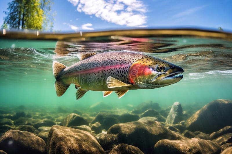https://thumbs.dreamstime.com/b/rainbow-trout-swimming-underwater-river-clear-water-lake-stones-297950415.jpg