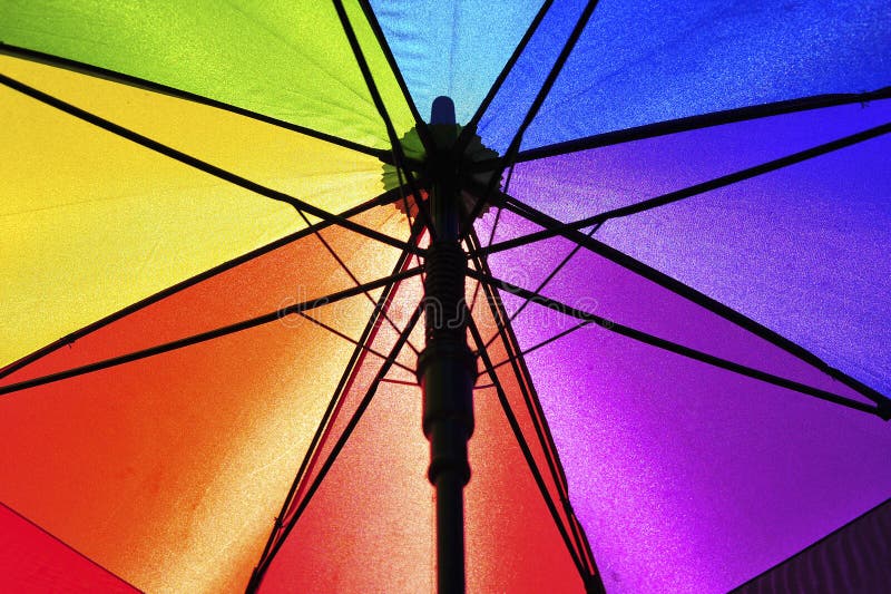 Rainbow Umbrella stock photo. Image of lilac, light, orange 53250834