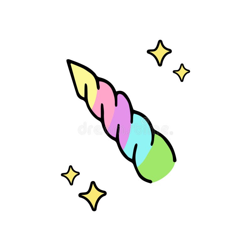 Unicorn`s Rainbow Colorful Horn with Sparkles Stock Vector ...