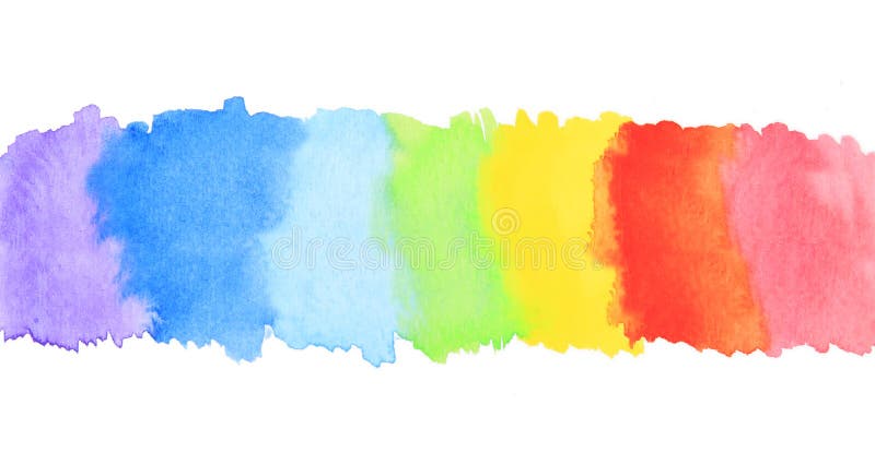 Rainbow watercolor paint stripe