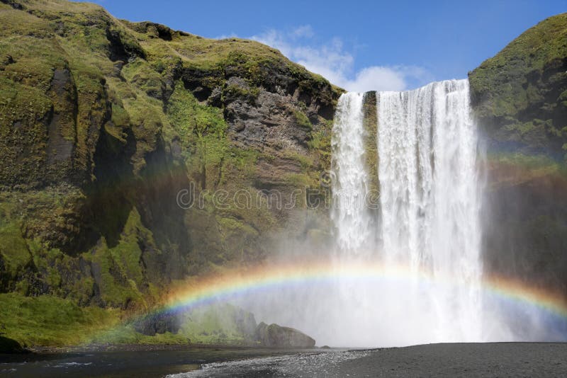 Rainbow at waterfall
