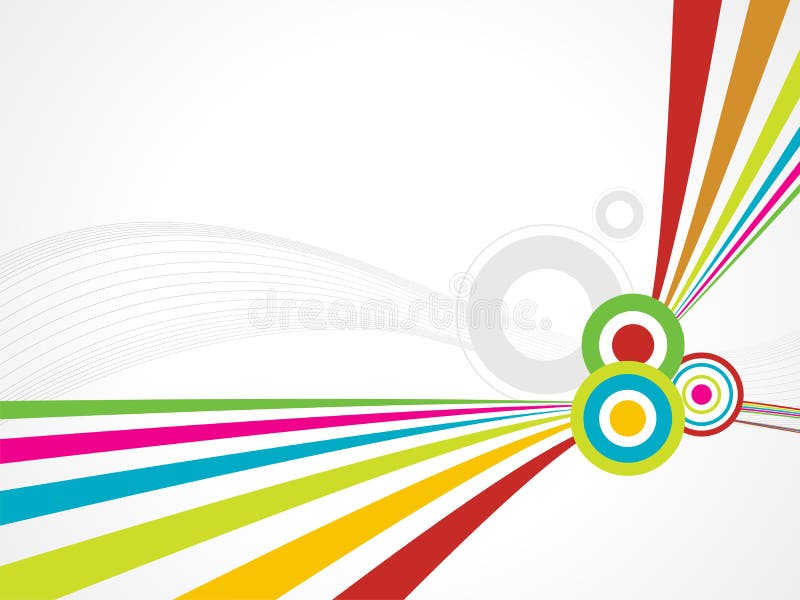 Rainbow wave line background with circle