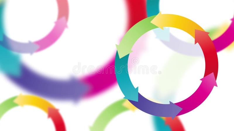 Rainbow wheel of the arrows loop animation stock illustration