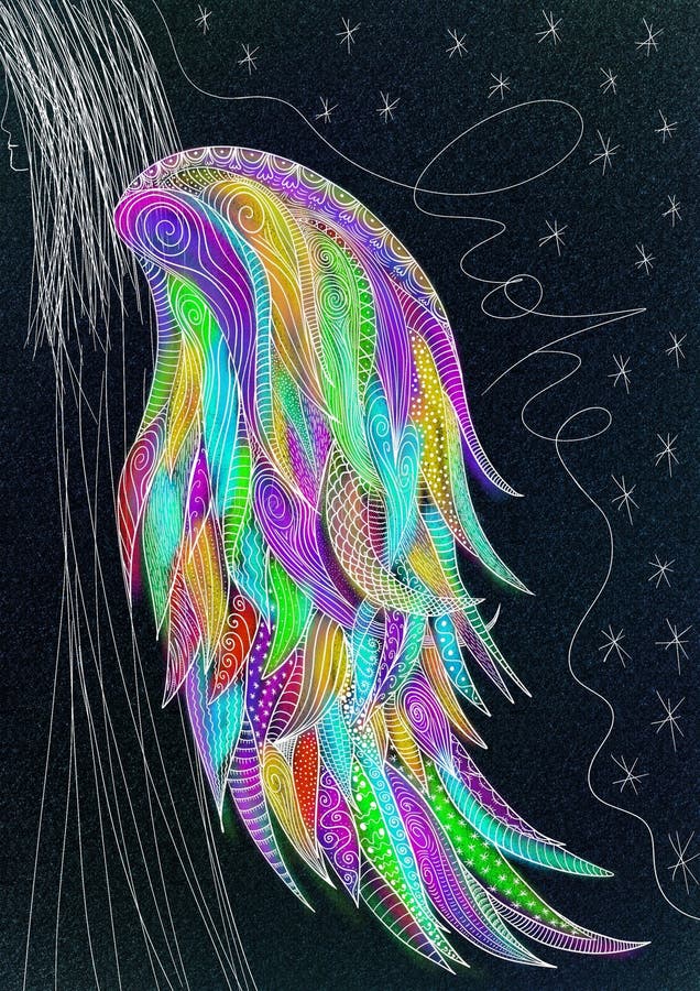 An angel of hope, with melancholy but also beauty and possibility. The angel's body appears to be somber, with a mournful expression. The wings contrast to this sorrowful body.The wings are enormous and filled with vibrant colors, creating a beautiful rainbow effect. They have intricate patterns. The wings are a reminder that even in the darkest of moments, there is always the potential for hope and positivity.The background of this scene is a dark sky, but filled with stars and hope.Despite its sorrowful appearance, the angel of hope with its rainbow wings inspires a sense of resilience and optimism. It is a symbol of the beauty and power of hope. Even in the midst of darkness, there is always a chance for light and color to shine through. An angel of hope, with melancholy but also beauty and possibility. The angel's body appears to be somber, with a mournful expression. The wings contrast to this sorrowful body.The wings are enormous and filled with vibrant colors, creating a beautiful rainbow effect. They have intricate patterns. The wings are a reminder that even in the darkest of moments, there is always the potential for hope and positivity.The background of this scene is a dark sky, but filled with stars and hope.Despite its sorrowful appearance, the angel of hope with its rainbow wings inspires a sense of resilience and optimism. It is a symbol of the beauty and power of hope. Even in the midst of darkness, there is always a chance for light and color to shine through.