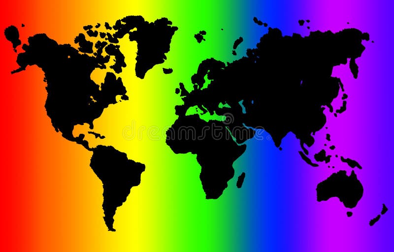 Outline of a peaceful rainbow world