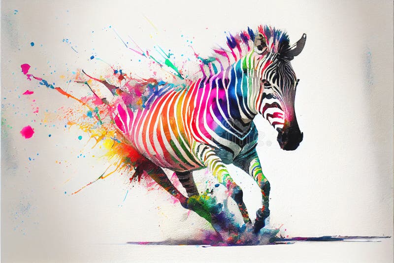 Rainbow Zebra running stock illustration. Illustration of Rainbow Zebra running stock illustration. Illustration of