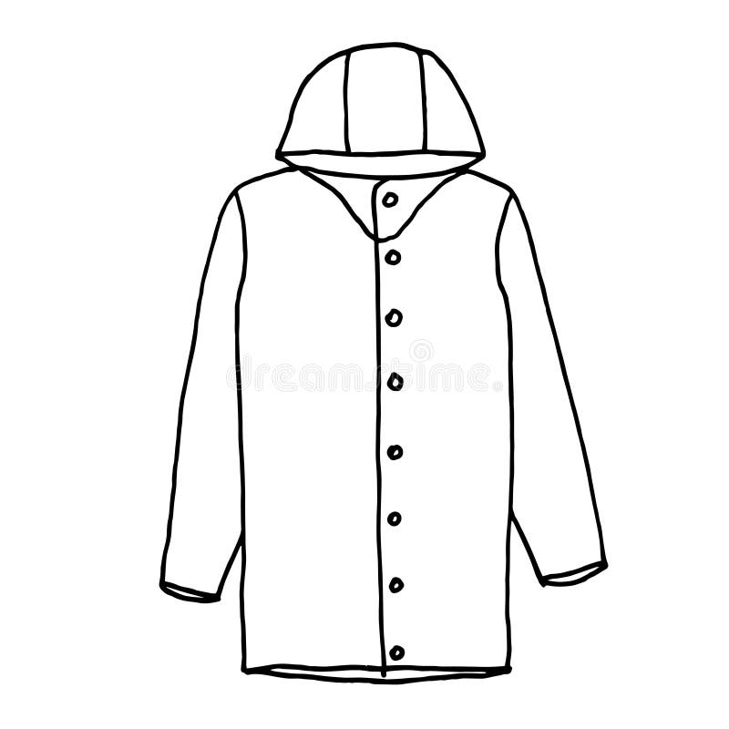 raincoat clipart black and white