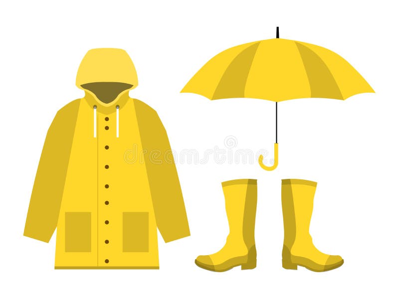 raincoat clipart black and white