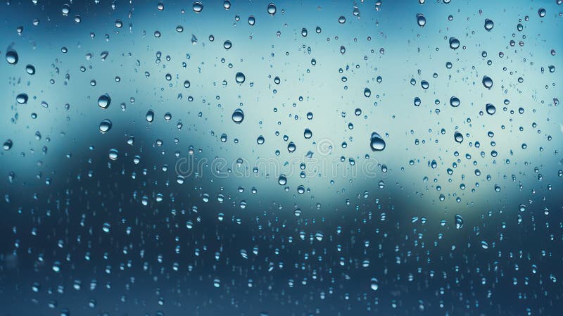 Raindrops on window background created with Generative AI. Natural texture. stock photography