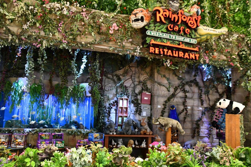 Rainforest Cafe Restaurant at Festival Centre Mall in Dubai, UAE
