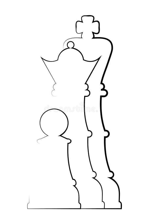 Ilustração Desenhado à Mão Do Rei E Da Rainha Da Xadrez Ilustração Stock -  Ilustração de sinal, rainha: 120921683