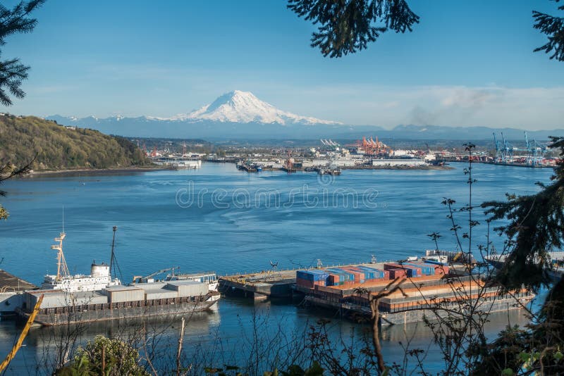 Rainier and Port Panoramic 2 stock photo Rainier and Port Panoramic 2 stock photo