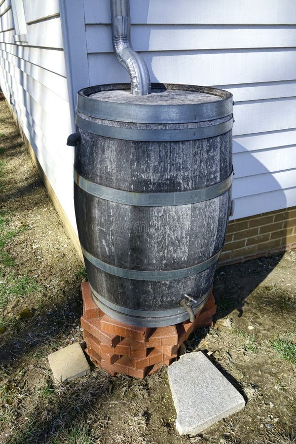 Rainwater Tank Rain Barrel Water Runoff Collector royalty free stock photography Rainwater Tank Rain Barrel Water Runoff Collector royalty free stock photography