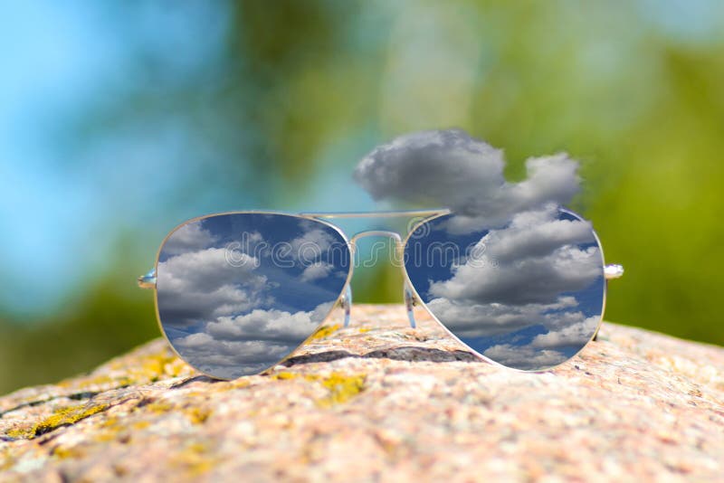 Rainy Clouds Reflection in Sunglasses Stock Illustration Illustration of light, optical 138592510