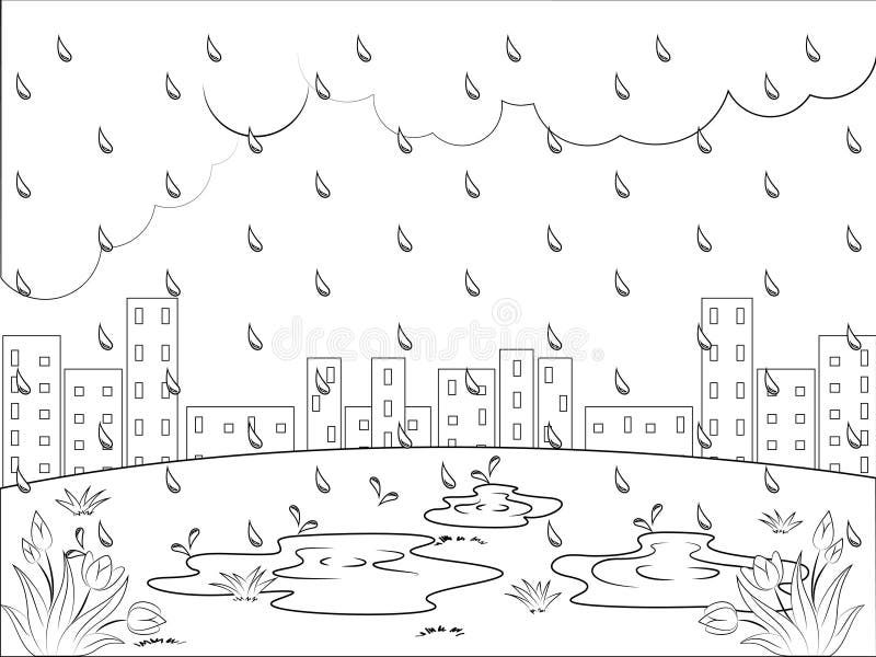 preschool rainy day coloring pages