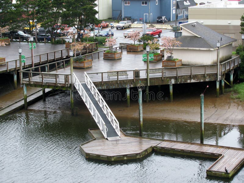 Rainy Day in Seaside Town, Central Oregon, USA Stock Photo Image of