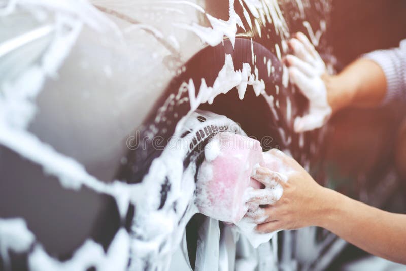 Outdoor Car Wash Foam Soap Stock Photo 1280194408