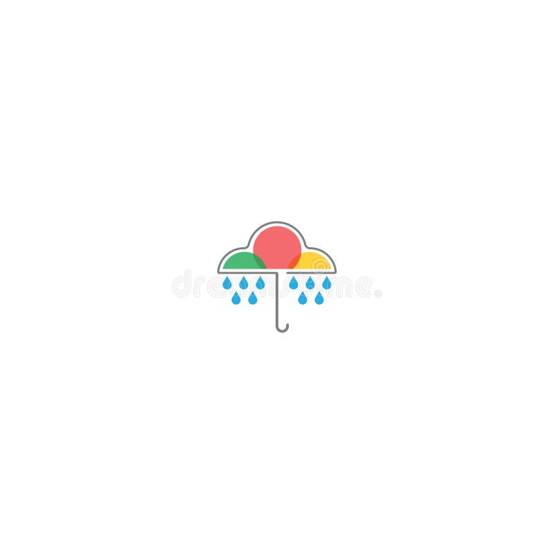 Rainy Umbrella Logo Icon Concept Stock Vector Illustration of line, element 184886315