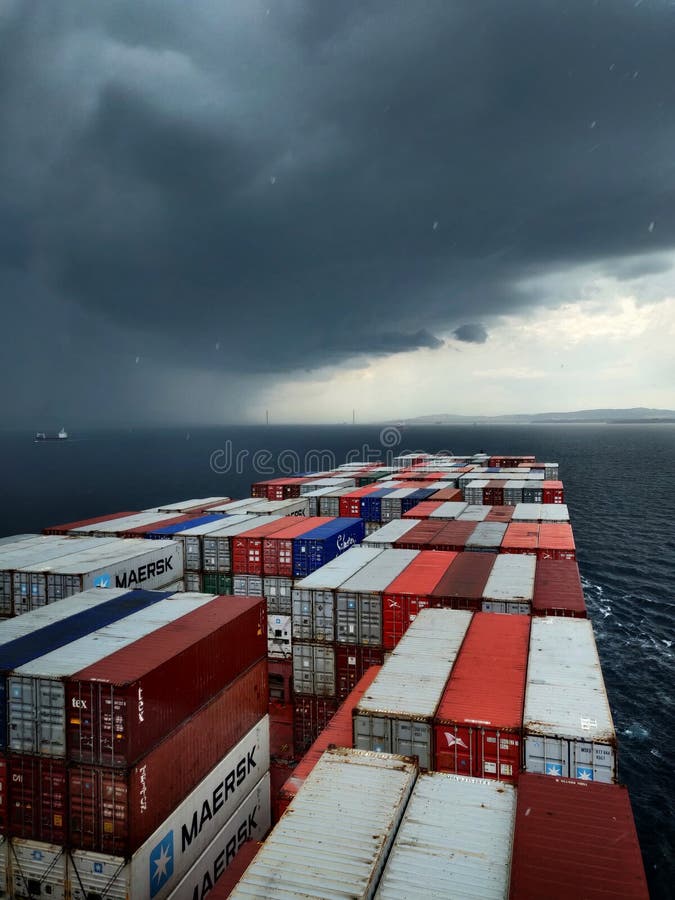 Rainy weather in Canakkale strait