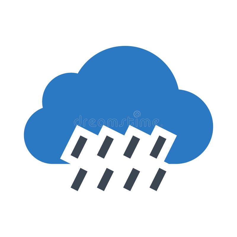 Rainy Weather glyphs double color icon stock illustration