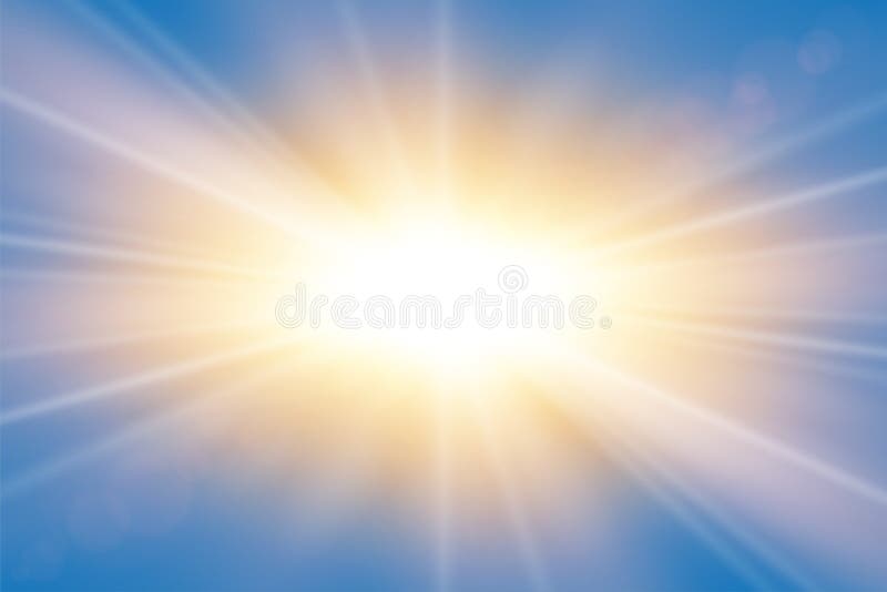 Sun rays. Starburst bright effect, isolated on blue background. Gold light star flash. Abstract shine beams. Vibrant magic sparkle explosion. Glowing burst, lens effect Vector illustration. Sun rays. Starburst bright effect, isolated on blue background. Gold light star flash. Abstract shine beams. Vibrant magic sparkle explosion. Glowing burst, lens effect Vector illustration